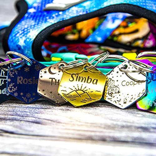 Personalized Dog Tag with 5 Lines of Custom Deep Engraved Durable Stainless Steel Pet ID Name Tag Designer Regular Size Hexagon - Image 3