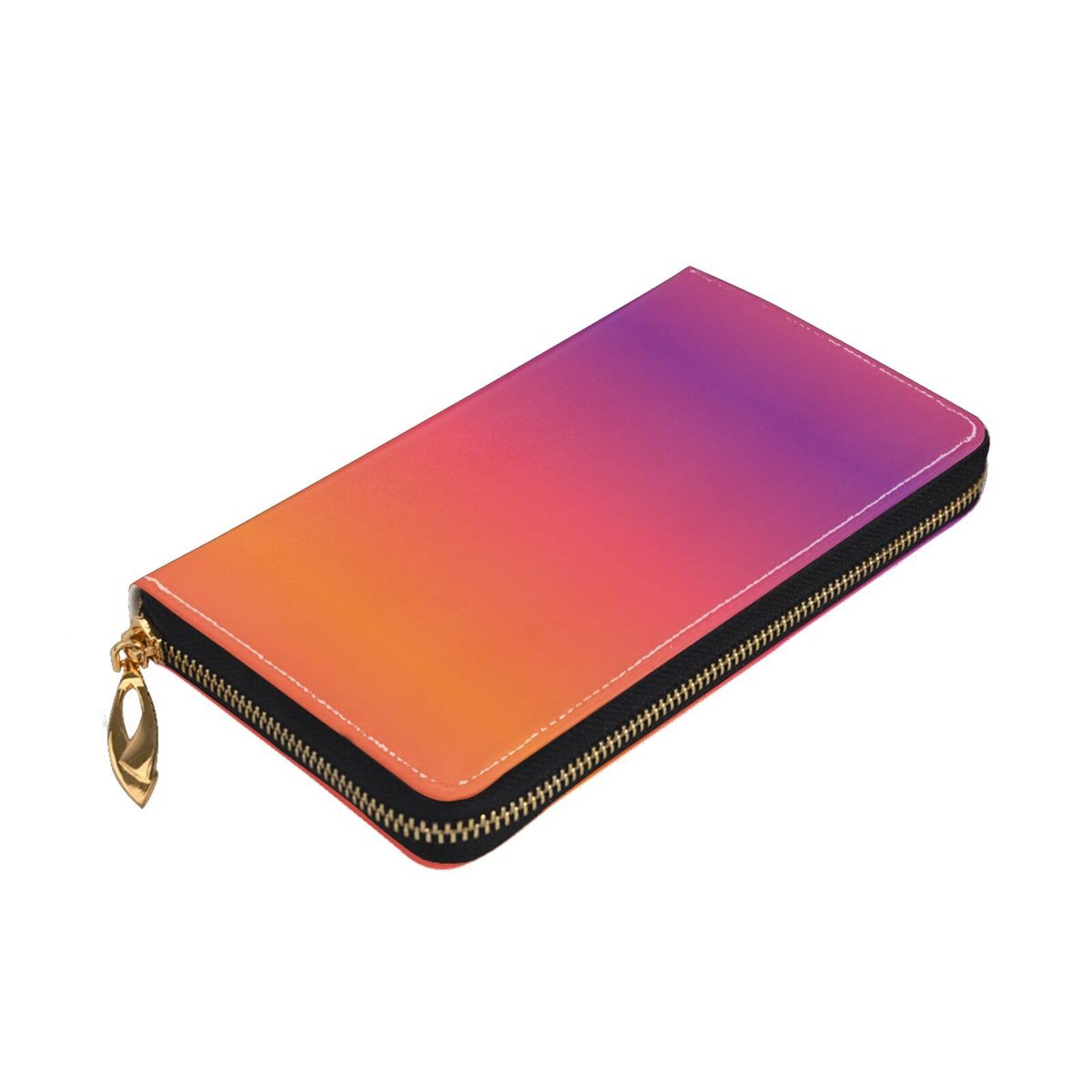 Cartera larga de piel con cremallera y patrón Roboflux, Cartera