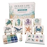 DIY Sea Glass Mosaic Art Kit, Glatte Crushed Glas Malerei Tier Decor
