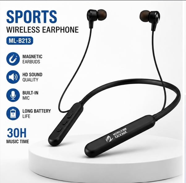 Image of Neckband Bluetooth Headphones with 30 Hours Playtime ML-B213