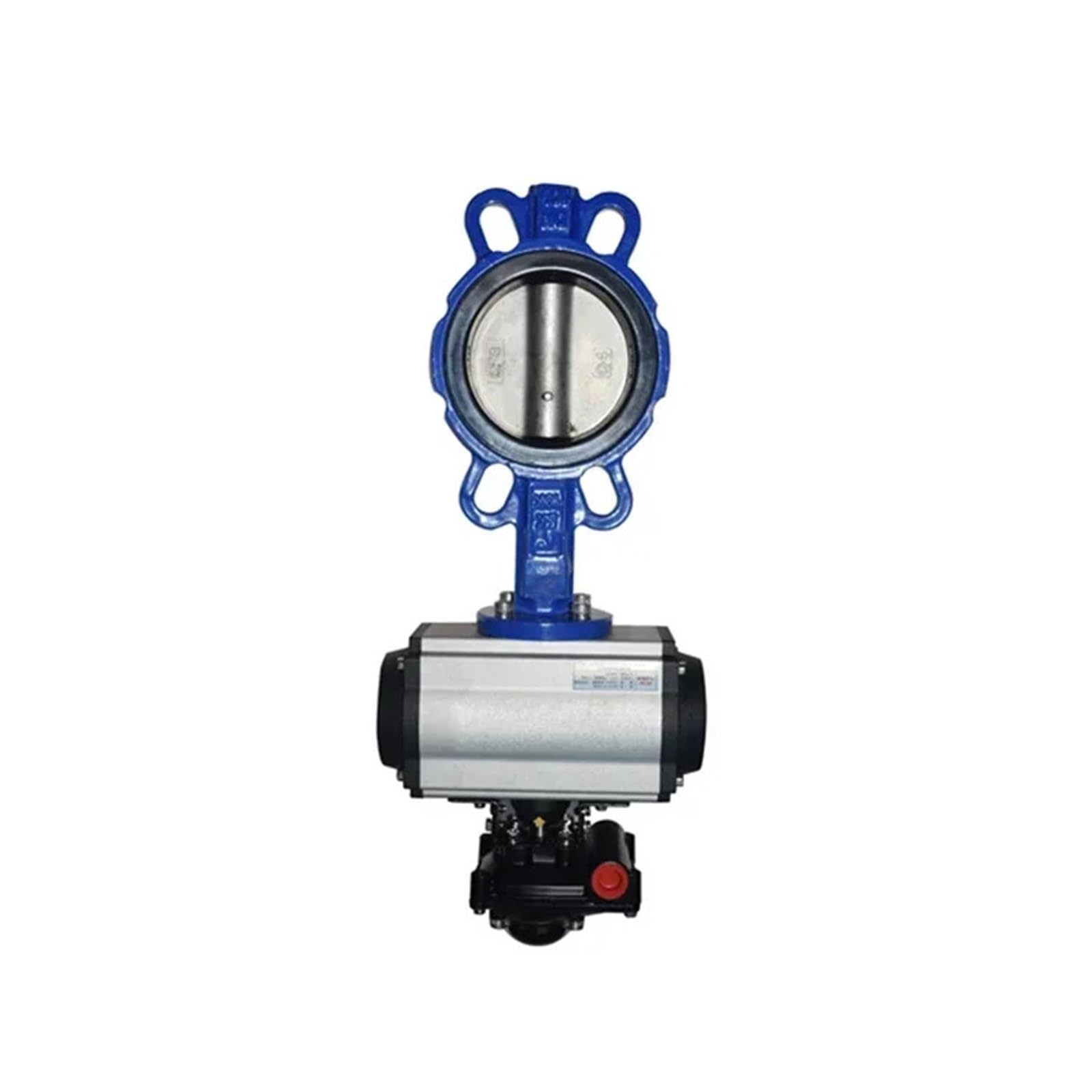 JNVFTCUX 4" DN100 Wafer Butterfly Valves Pneumatic Stainless Steel Disc with Actuator for Water Supply