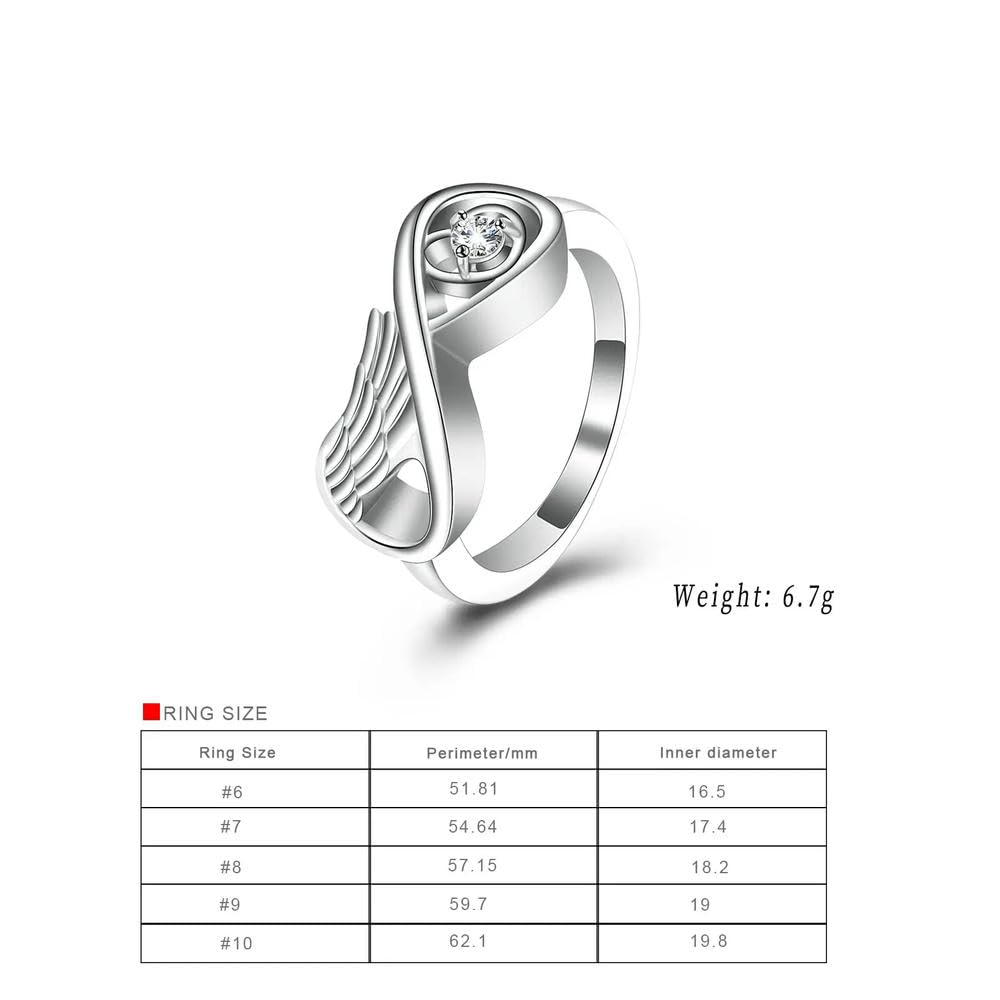 BIAIHQIE Anillo de urna de cremación para Cenizas, conmemorativo de Cristal Brillante, Joya de Recuerdo para Mujer/niña, 6 Unidades, Dorado