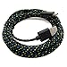 Casecover Universal Micro USB 3M 10FT Colorful Fabric Braided Data Cable Micro USB Data Sync Cable Charger Charging Cord for Android Samsung Galaxy S2 S3 S4 Note 2 HTC EVO One X S (black+white)