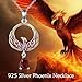AXELUNA Phoenix Necklace Sterling Silver Ruby Red Phoenix Pendant Jewelry Gift for Women