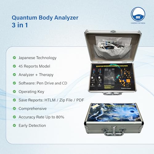 Image of ARG HEALTH CARE Quantum Body Analyzer Therapy Machine for Full Body Checkup Japanese Technology Comes with Rod, Slipper, Ball or Patches 4 Modes Tens Therapy Generate 45 Reports (Men, Women, Children) Work in Windows 10 (3 in 1 - Body Analyzer)