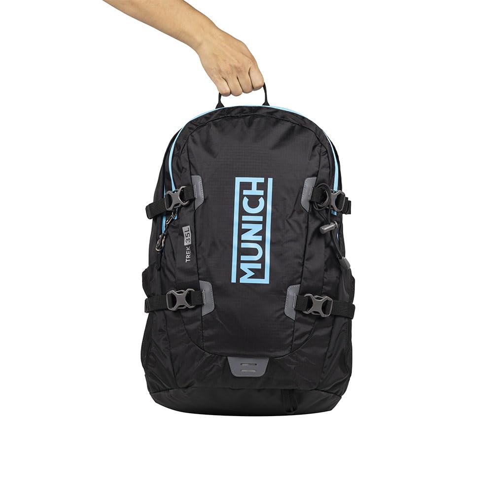 MUNICH Gym Sports Backpack Treck 35L Black FW24, Unisex Adulto, Negro