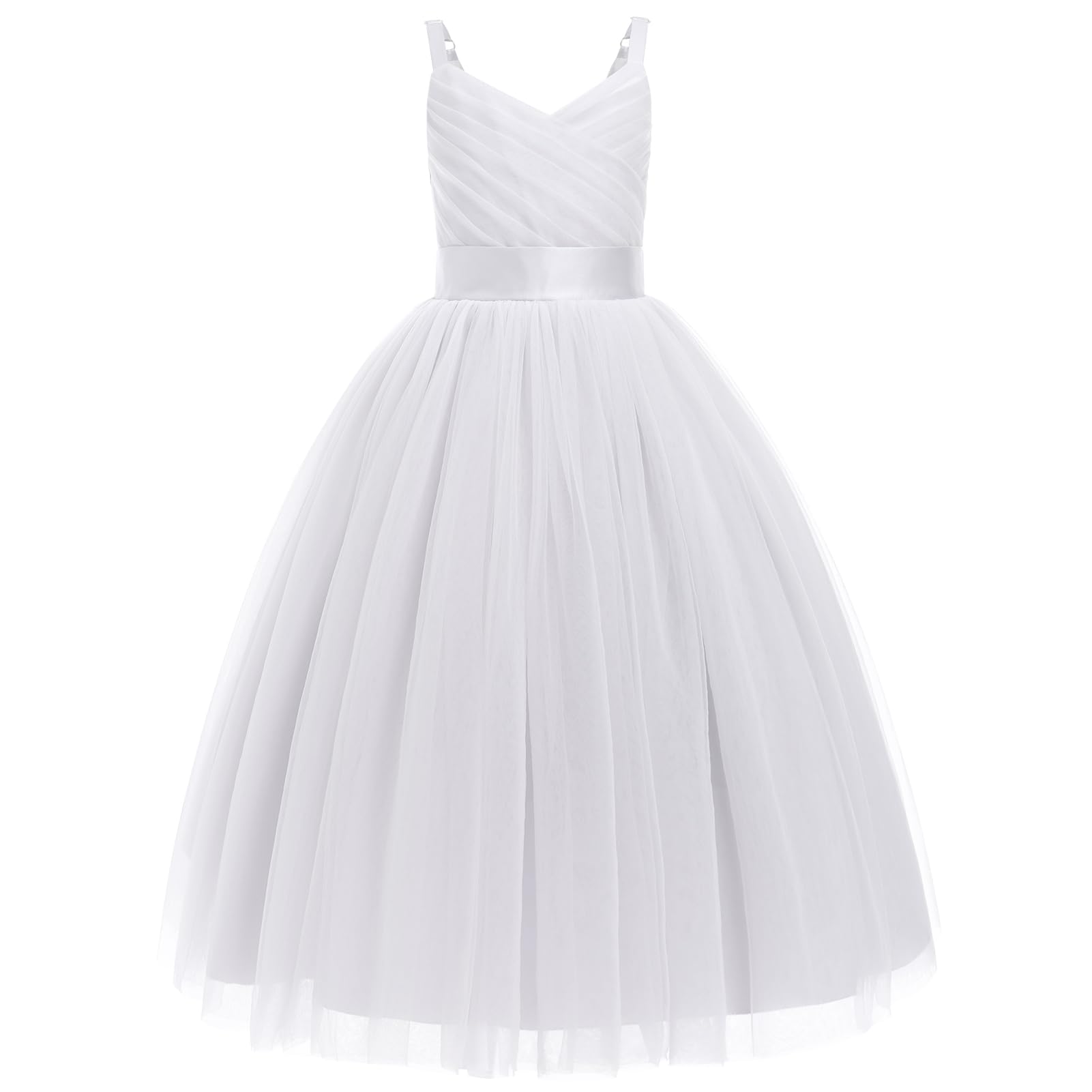 IWEMEK Vestido de tutú para niñas con diseño de flores, halter, para boda, concurso, dama de honor, graduación, fiesta de cumpleaños, baile, primera comunión