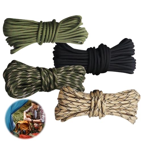 MIPIACE 4 Stück Paracord 4mm x10m Paracord Schnur 650 Reißfest und...