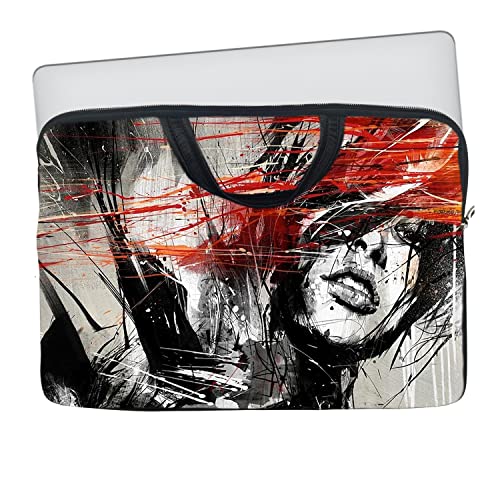 Image of TheSkinMantra Chain Laptop Sleeve Bag Compatible with Laptop /Macbooks /Chrombook /Notebook /Zbook (11.6 Inch [Handle], Spread Girl)