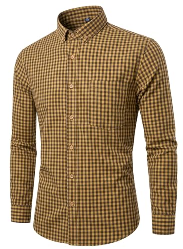 Image of Glowic Men's Checkered Casual Shirt | Full Sleeve Button-Down Shirt | Comfortable Breathable Fabric | Perfect for Casual Office and Outing Wear