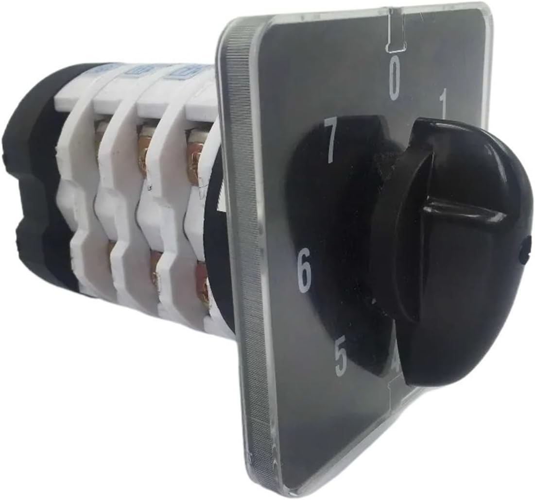 0-7 Position Rotary Cam Changeover Switch 50A Four Poles Universal Changeover Selector Silver Contact YMZ12-50/4