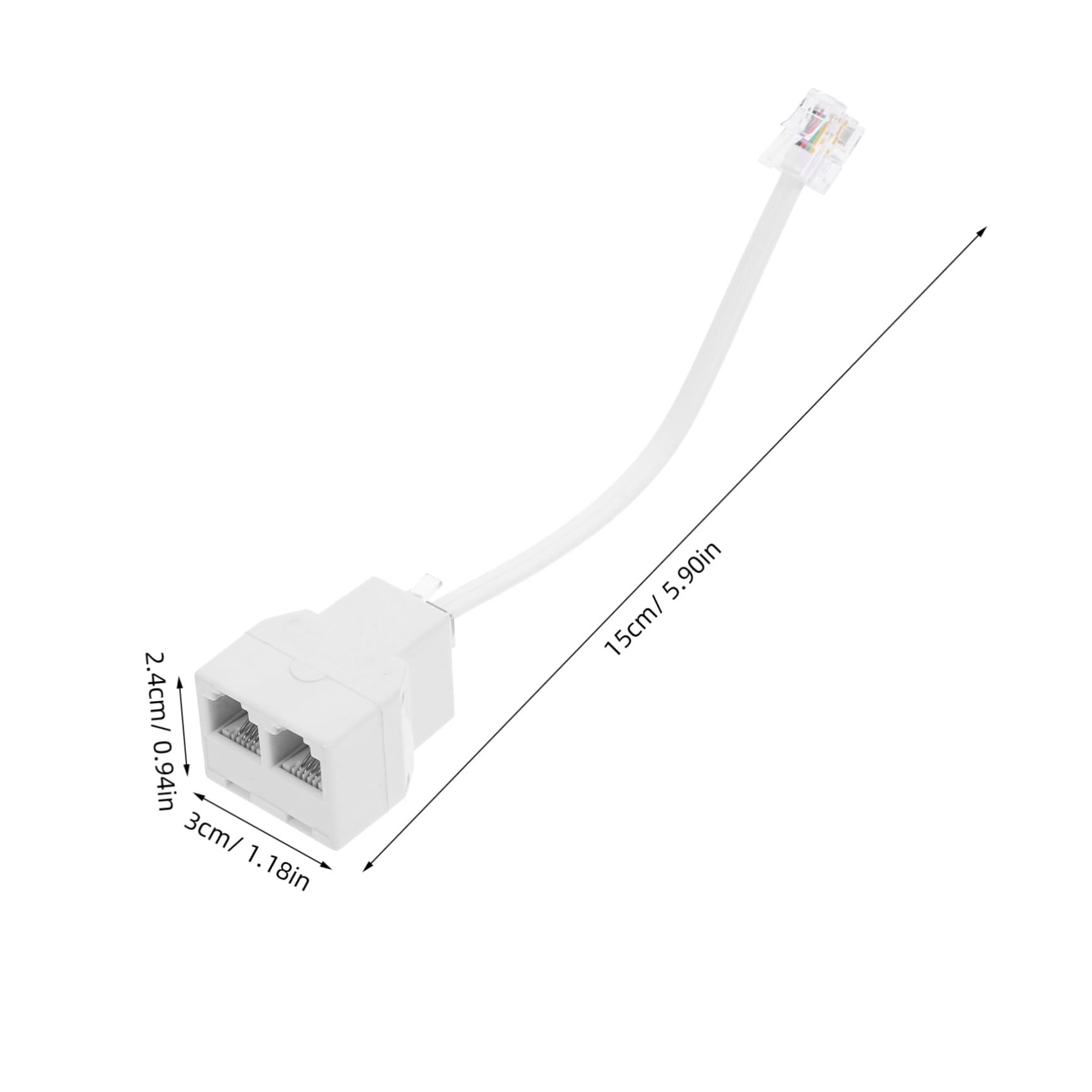CONGARTENO Detachable Telephone Splitter Adapter Male to Female PC Converter Phone Line Connector for Home Use Compatible with Telephones