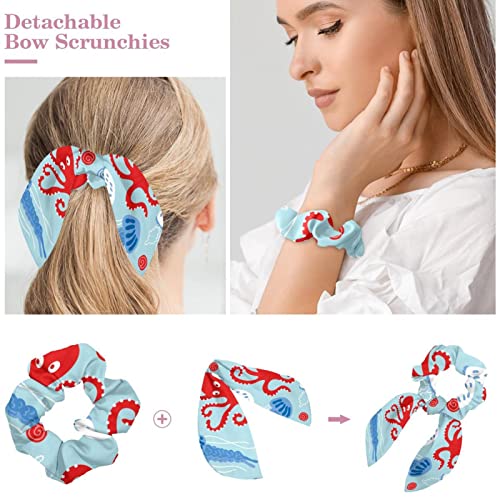 Chouchous pour cheveux avec ruban : lot de 6 écharpes rouges et vertes