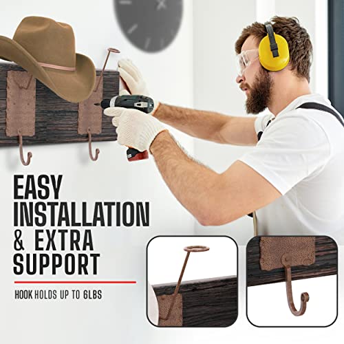 A.j. Boone Cowboy Hat Holder– Set Of 2 Decorative, Wall-Mounted Hat Hooks – Heavy-Duty, Handcrafted, Iron Cowboy Hat Rack And Coat Rack For Storage And Display – Rustic Western And Farmhouse Décor #TOP2