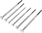 6Pcs Mini Screwdriver Set, Eyeglass Repair Screwdriver, Precision Repair Tool Kit with 6 Different Size Flathead Ideal for Watch, Jewelers (1 Pack)