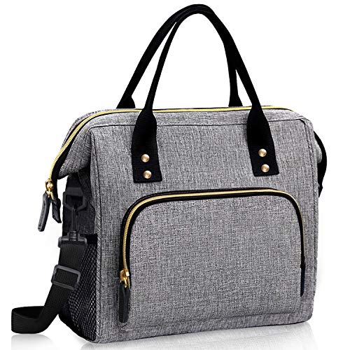 Insulated Lunch Bag-Large Lunch Tote Bag with Adjustable Shoulder Strap, Leakproof Reusable Cooler