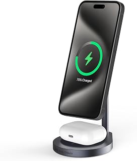 DailyObjects Surge™ Max 2-in-1 Magnetic Wireless Charging Station - 18W | Compatible with iPhone 12 and Above & All Qi Ena... Price In India