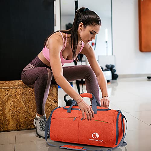 Canway Sports Gym Bag, Travel Duffel bag with Wet Pocket & Shoes Compartment for men women, 45L, Lightweight - Thumbnail 6