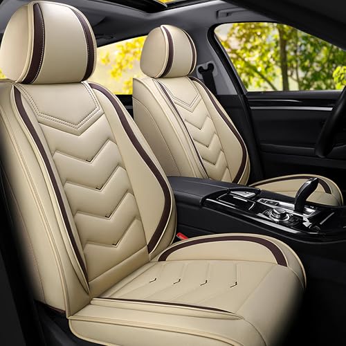 ACDY Car Seat Covers Fit for BMW x1 2000-2026, Stylish Sport Seat Covers, Waterproof Wear-Resistant Premium Nappa Leather Car Seat Cover.(2 Pcs Front/Beige)