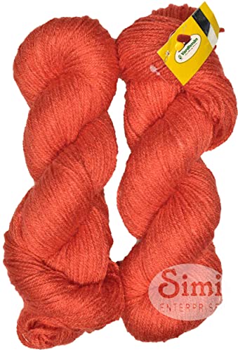 Image of Wool Li Orange 200 gm Best Used with Knitting Needles, Crochet Needles Wool Yarn for Knitting. by SIMI Enterprise