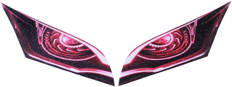 Motorcycle 3D Eye Headlight Sticker Decal for 2007-2012 Honda CBR 600RR Light-Transmitting Self-Adhesive Waterproof PVC Headlight Protection Sticker Red