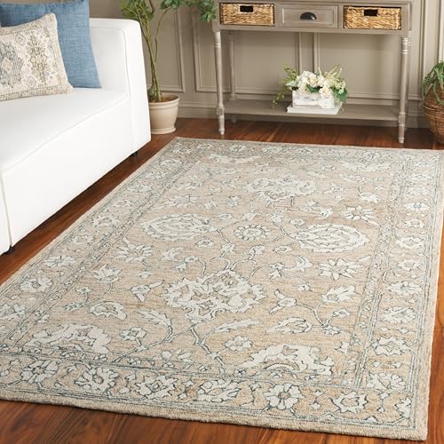 Tapete decorativo 6x9 beige e ivoire de lana miniatura 1