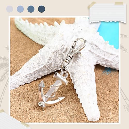 image for Therwen 50 Pcs Anchor Keychain Bulk Ocean Themed Party Favor Wedding F