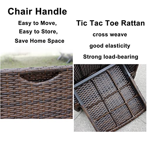 3 Piece Patio Furniture Bistro Set 2 Rattan Chairs 1 Tempered Glass Table, Folding Outdoor Patio Furniture Sets, No Installation Required, Saving Space, For Backyard Porch Poolside ( Color : Yellow ) #TOP6