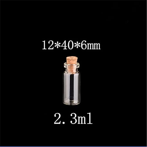 Miniatura 3 de 100 mini botellas de vidrio colgantes de 0.08 onzas líquidas con corcho para decoración de botellas pequeñas, frascos de manualidades, frascos de