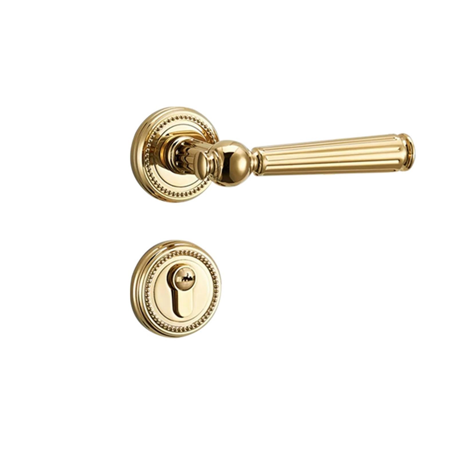 NYRXRYTCA Indoor Wooden Door Light Luxury Golden Split Lock Room Door Handle Silent Lock Magnetic Bedroom Door Lock(PVD Golden 7250 mechanical)