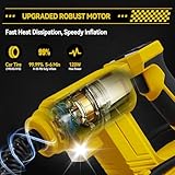 cimsfcor Cordless Tyre Inflator for DeWalt 18V Battery (No Battery), Portable Air Compressor with Digital Pressure Gauge and LED Light, 120PSI Max for Car Motorcycle Bicycle Ball (No accessories) - Image 7