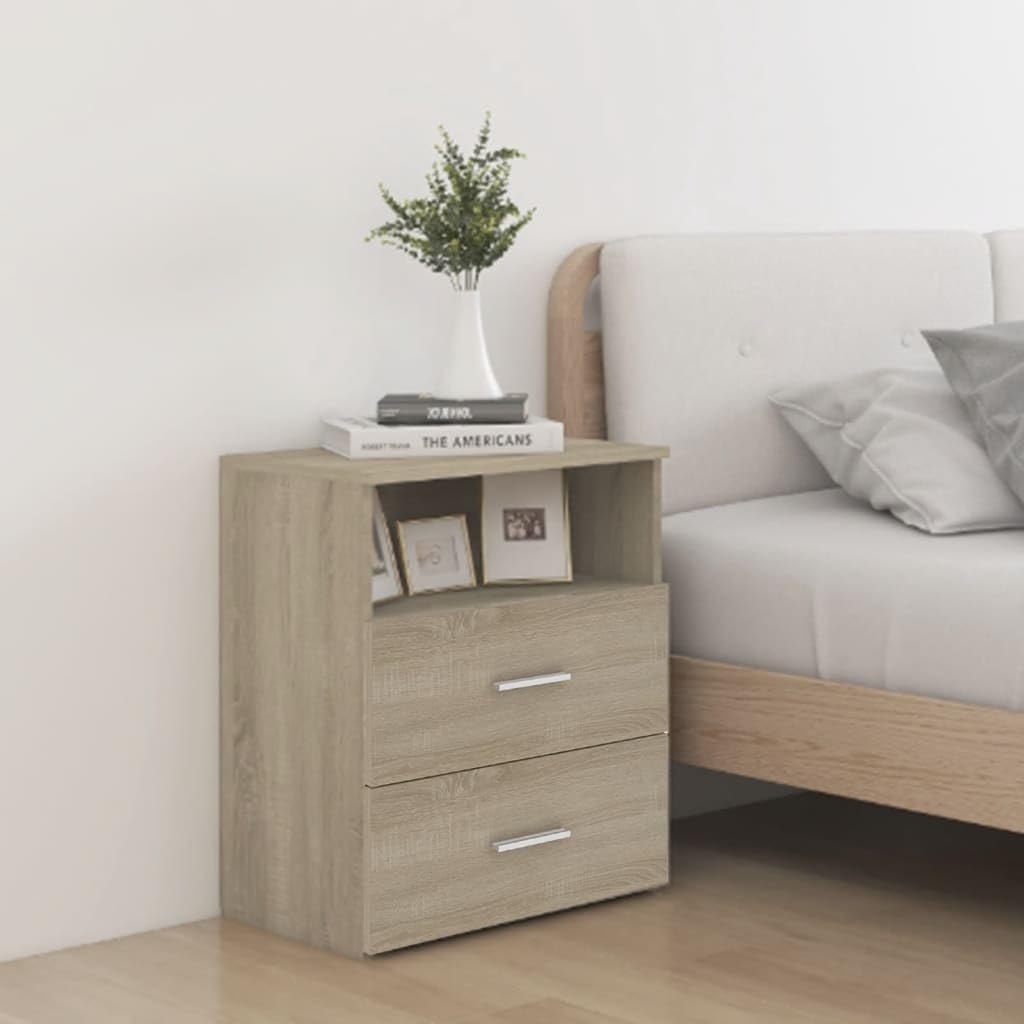Armarios de cama en roble Sonoma de 50x32x60 cm ideales para leer cómodamente por la noche