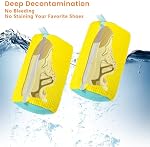Sac de lavage pour chaussures - Sac à linge réutilisable durable pour laveuse et sécheuse, 2PCS en maille pour tous les types et tailles de chaussures (jaune)