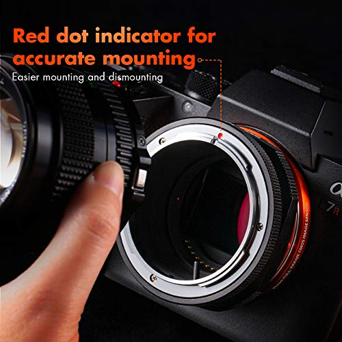 Image of K&F CONCEPT FD to E Mount Lens Mount Adapter Plus, Manual FD FL Lens Adapter with Matting Varnish Design Compatible with Sony E Mount Cameras