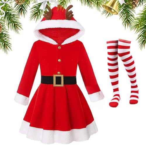 Robe de Père Noël pour filles idéale pour le spectacle de fin d'année scolaire
