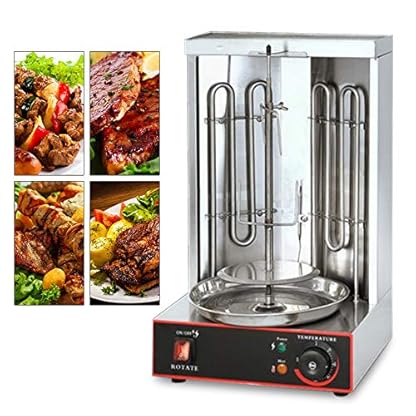 2 Brenner Dönergrill 3000W Gas-Vertikal Drehspieß Grill Hähnchengrill Tischgrill 50-300℃ Elektro Dönergrill Dönermachine 29.5x26.5 x48.5 cm für Zuhause, Restaurant – Bild 6