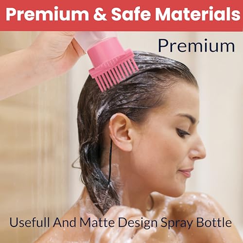 Image of TEMPERIA Set of Hair Oil & Serum Applicator Comb Bottle for Scalp and Massager with Water Spray Bottle - Empty Dispenser Tool Applier for Head Oiling & Applying and Salon Hair Sprayer Bottle for Mist