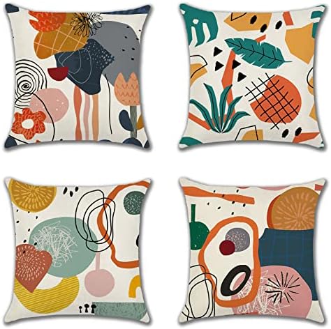 JOTOM Abstract Art Cushion Covers 45x45 cm Modern Boho Geometric ...