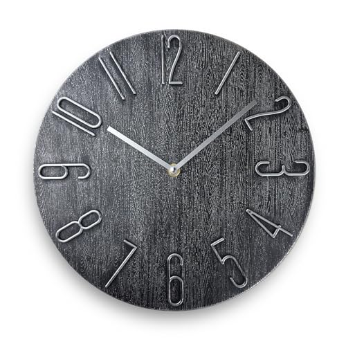 fapugh Wall Clock, Silent Clock, Wall Clocks Battery Operated， 12