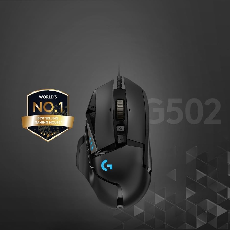 Image of Logitech G502 Hero High Performance Wired Gaming Mouse, Hero 25K Sensor, 25,600 DPI, RGB, Adjustable Weights, 11 Buttons, On-Board Memory, PC /Mac, Pack of 4