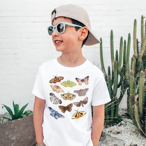Cute Vintage Moths In A Row Toddler Shirt - Fun Entomology Cecropia Children's Clothing - Moth Lover Tee - Boho Natural Kids & Youth Shirts4