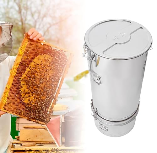 Manueller Honigschleuder Mit 2 Rahmen, Honigschleuder-Separator Mit Filter, Fest Angeschnallt, Lebensmittelechter Edelstahl, Spart Zeit Und Energie, Für Imker