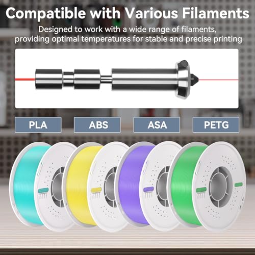 2 PCS Upgraded Kobra 3 Max Combo Quick-Swap 0.4mm Gehärteter Stahl Düse High Flow High Speed Druckkopf Extruder Hot End Kit Compatible with Anycubic Kobra 3 Max/Kobra 3 Max Combo 3D Drucker