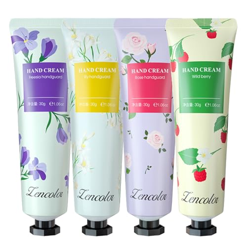 4PCS Hand Cream Gift Set for Women, Mini Multipack Hand Cream Hand Moisturiser for Working Hands Very Dry Hands, Non-greasy Moisturizing Nourishing Hand Cream Gifts