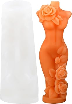 XIAOSHUI Body Candle Mold Human Body Rose Candle Mold Rose Venus Resin Casting Silicone Molds for Candle Making Aromatherapy Gypsum Candles Polymer Clay Craft