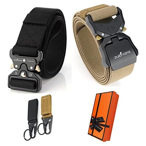 JUSTAIMI Cinturón de nailon de liberación rápida con hebilla de aleación de aluminio para hombre Cover