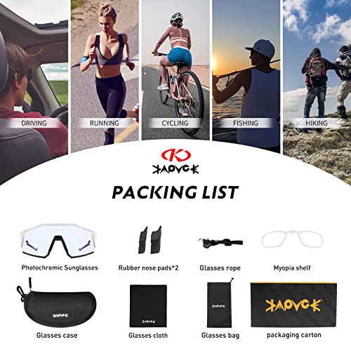 Kapvoe Photochromic Cycling Glasses With Tr90 Sports Sunglasses Women Men Running Clear Mtb Bike Bicycle Accessories 09 Blue #TOP6
