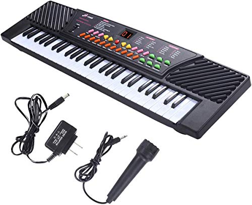 Goflame 54-Key Electronic Keyboard Piano With Led Digital Display, Portable Electronic Musical Instrument With Microphone & Adapter, Suitable For Kids And Beginners (Black) #TOP2