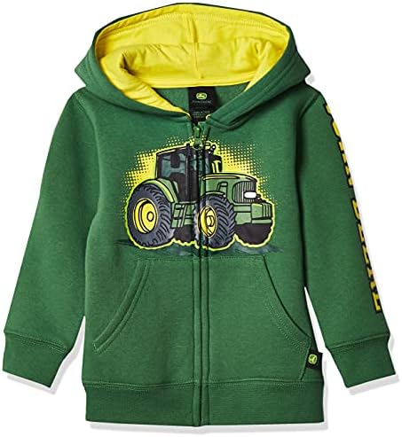 John Deere baby boys Fleece Zip Hoody Hooded Sweatshirt, Green, 4T US