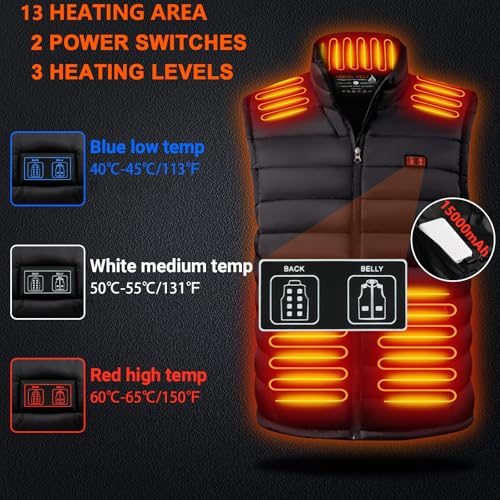 Heated Hunting Vest with Battery Pack, Smart Electric Heating Vest for Hiking2